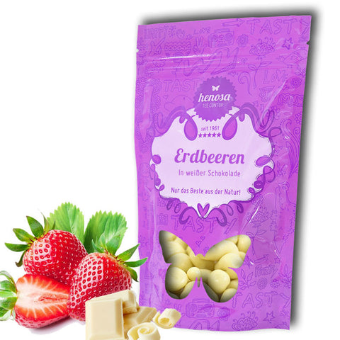 Erdbeeren in weißer Schokolade