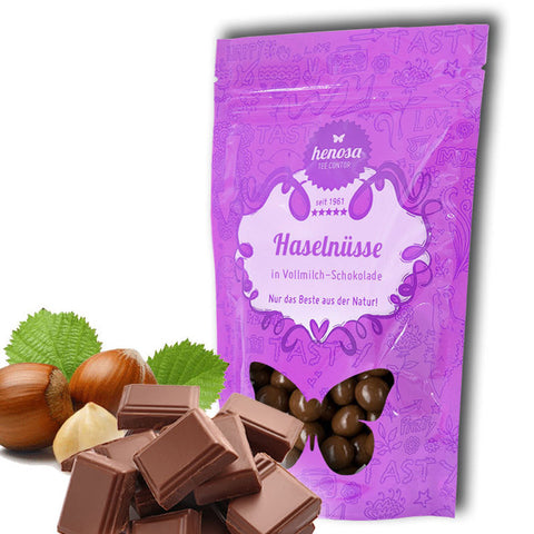 Haselnusskerne in Vollmilchschokolde
