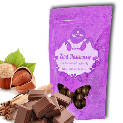 Haselnusskerne mit Vollmilchschokolade und Zimt