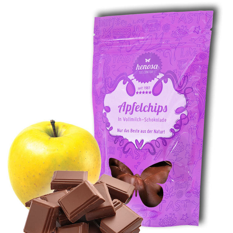 Apfelringe in Vollmilchschokolade