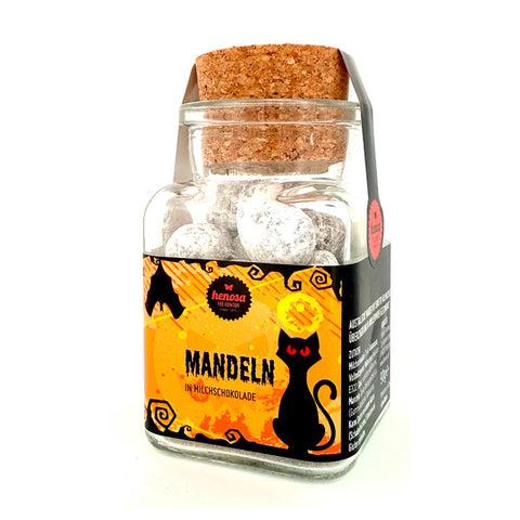 Halloween Mandeln im Korkenglas